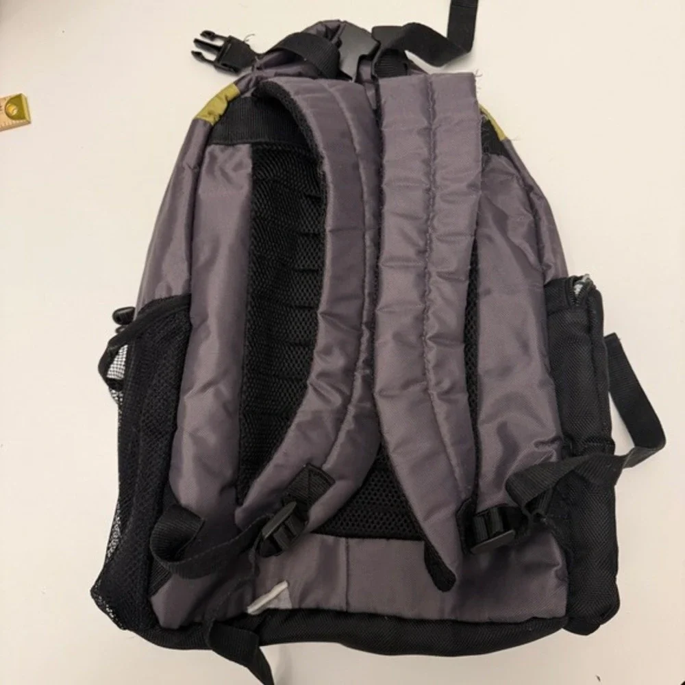 Eddie Bauer‎ Daypack Grey Black Ripstop Nylon Insulated Pocket Backpack Large